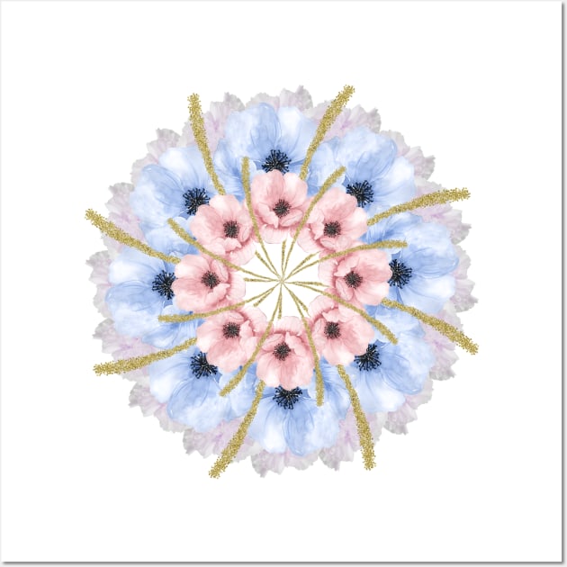 chic flowers mandala Wall Art by burenkaUA